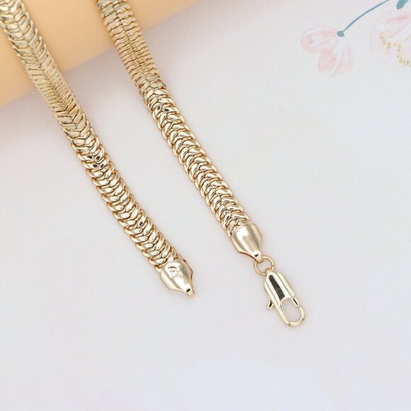 Thick Rose Gold Chain Necklace Elegant Bold Design, XPNL0282 - Picture 12 of 12